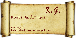 Konti Györgyi névjegykártya